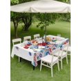 thumbnail image 4 of Outdoor Tablecloth with Umbrella Hole for Patio/Picnic/Party/Camping, Independence Day Floral Waterproof Table Cloth Rectangle Table Cover Washable, Red Blue Roses Patriotic (60"x 84"), 4 of 8