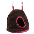 thumbnail image 1 of Nido de loro bereber polar cálido hamaca de felpa colgante columpio cama cueva para mascota pájaro marrón oscuro, 1 of 10
