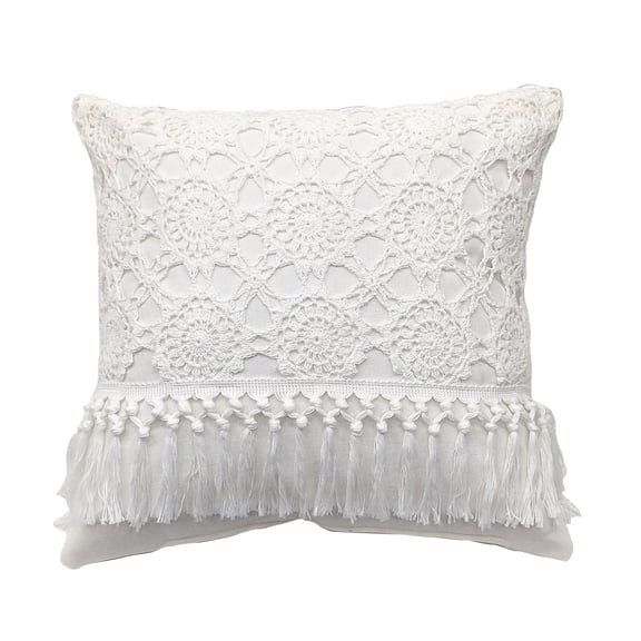 17.5" x 17.5" White Lace Pillow by Ashland  - Spring Home Decor