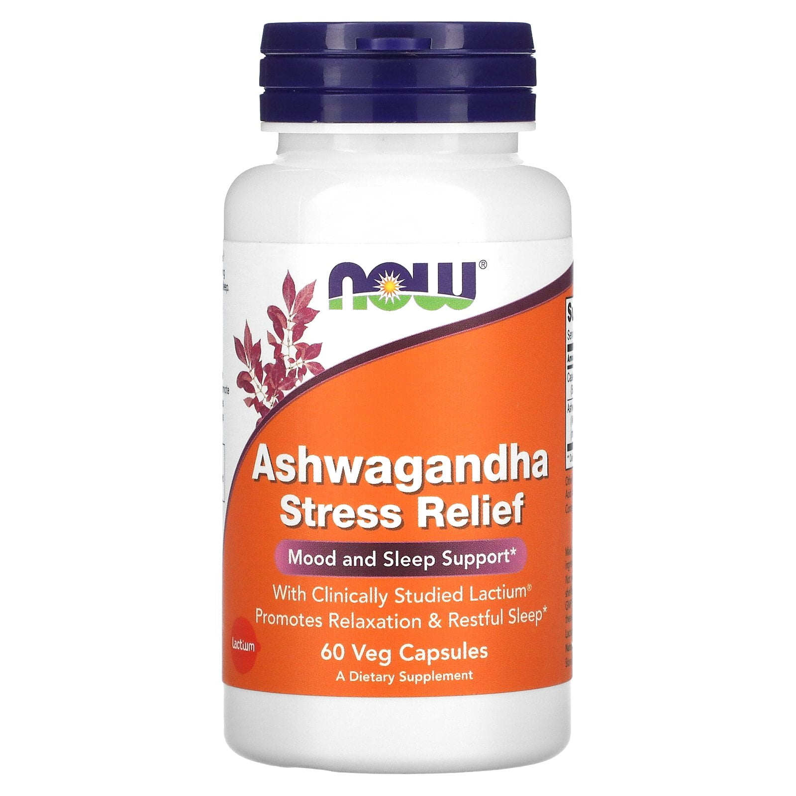 Ashwagandha Stress Relief, 60 Veg Capsules, NOW Foods
