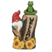 Mainstays Outdoor Welcome Gnome Tree Yoga Frog Garden Statuary, 7.25 in L x 5 in W x 13.75 in H