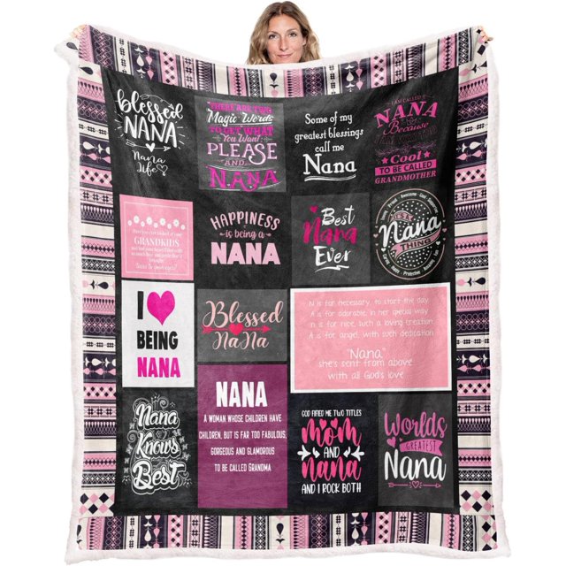 LHSHID Nana Gifts Nana Birthday Gifts Best Nana Ever Blanket Nana Gifts from Grandkids Nana Gifts from Granddaughter Grandma Birthday Gifts for Nana Throw Blanket