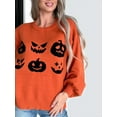thumbnail image 3 of SUNSIOM Chandails d'Halloween d'Automne pour Femmes Imprimé Visage de Citrouille Fantôme Manches Longues Col Rond Tricot, 3 of 6