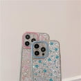 thumbnail image 2 of for iPhone Case,Luxury ElectroPlated Frame Clitter Sparkly Flower Bow Pattern Clear Soft Shockproof Phone Case (Blue,iPhone 11), 2 of 6
