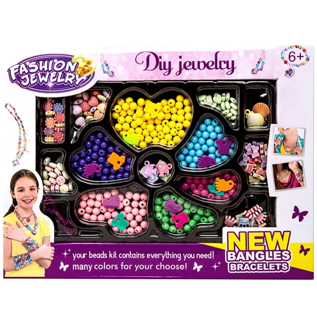 Bracelet Bead Kit DIY - Plastic Jewelry Making Kit Bracelet Making Set for Kids