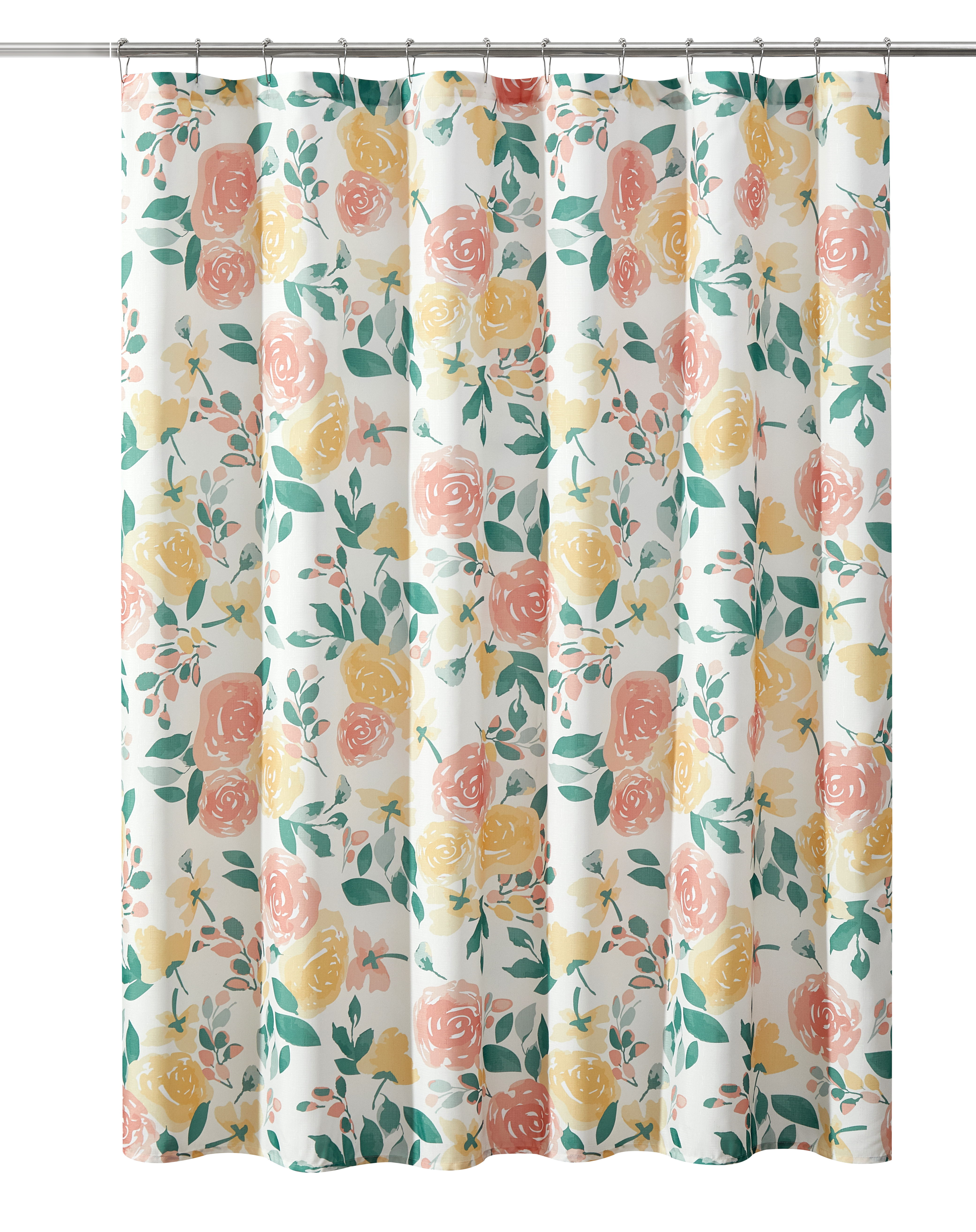 Mainstays Floral Flowers Polyester Shower Curtains, 72" x 72", Pink - image 3 of 5