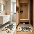 thumbnail image 6 of Dogs Shape Bath Plush Mat Rug, Polyester Non-Slip Quick Dry Absorbent Thin Bathroom Rugs Fit Under Door Bathroom Floor Mats-Shower Rug for in Front of Bathtub, Sink, Shower Room, 6 of 6