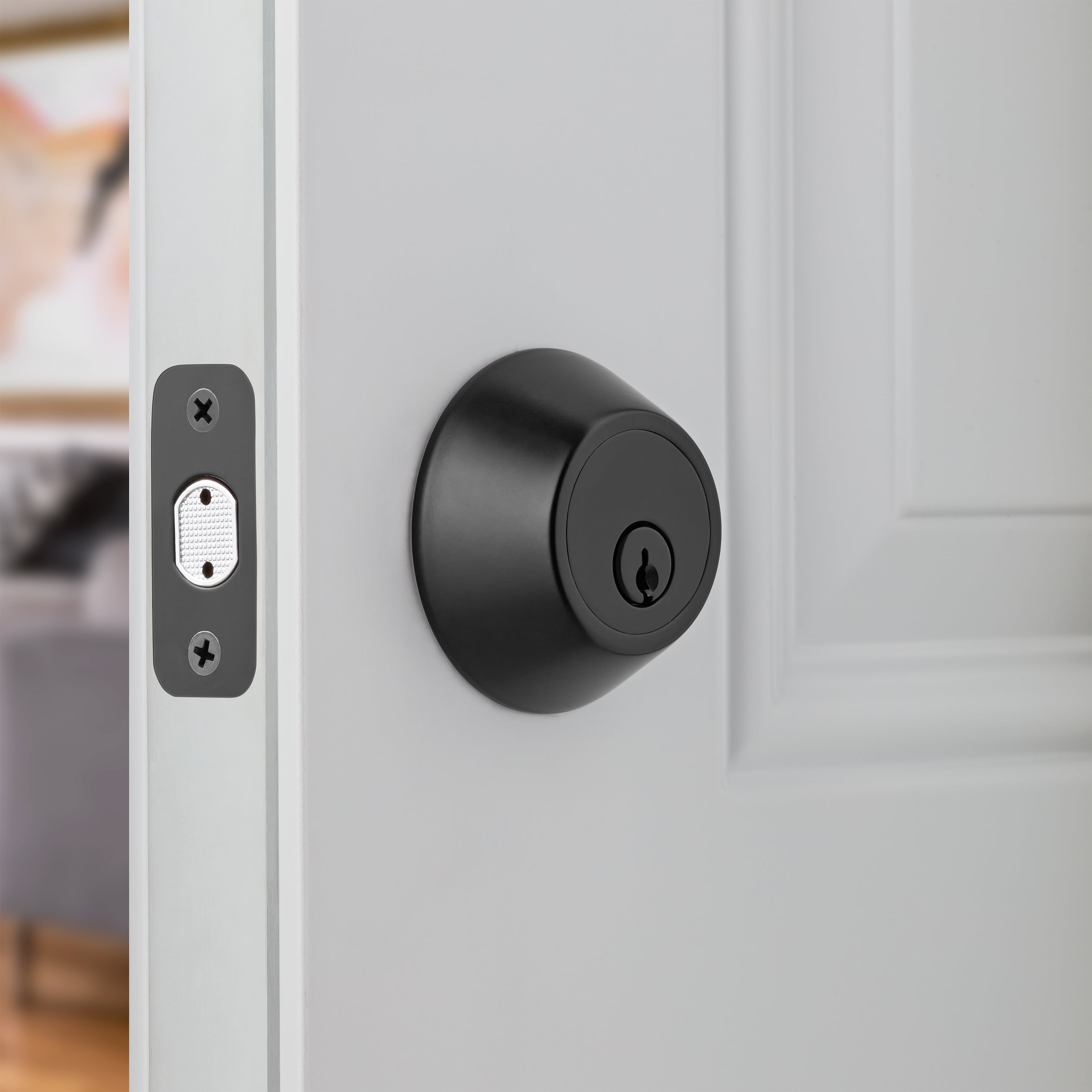(4 pack) Hyper Tough Keyed Entry Single Cylinder Deadbolt Matte Black