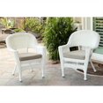thumbnail image 1 of Jeco Chaise en Osier Blanche avec Coussin Beige (Ensemble de 4), 1 of 1