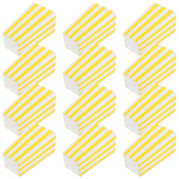 ORDDIART 12Pcs Popcorn Bags Small Yellow Paper Popcorn Holders For Celebration