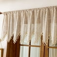thumbnail image 3 of Sunyuer Rustic Boho Curtain Valance for Kitchen Window Farmhouse Handmade Curtain Tiers for Coffee Decor Room Divider Rod Pocket Hollow Short Lace Curtains for Bathroom Closet 1 Panel, 3 of 8