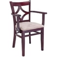 thumbnail image 3 of Beechwood Mountain Curtain Back Dining Arm Chair in Cherry and Cream, 3 of 5