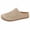Khaki, variant on DIVVce Suede Cutout Slip On Mules For Women Closed Toe Breathable Comfortable Casual Footwear