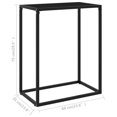 thumbnail image 4 of vidaXL Console Table Black 60x35x75 cm Tempered Glass, 4 of 4