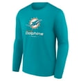 thumbnail image 2 of Men's Aqua Miami Dolphins Logo Team Lockup Long Sleeve T-Shirt, 2 of 3