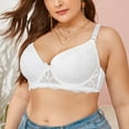 thumbnail image 4 of Women's Balconette Bra Plus Size Lace Sexy Wirefree Padded Push Up Demi Bras Seamless Back Support T-Shirt Brassiere, 4 of 4