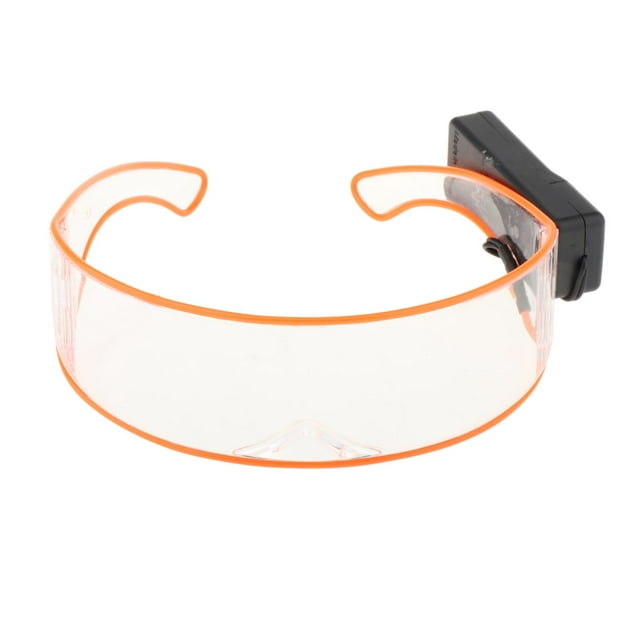 Gafas de sol futuristas Zulema con visera LED electrónica naranja