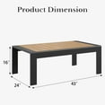 thumbnail image 6 of LayinSun Aluminum Outdoor Patio Wood Grain Coffee Table Modern Rectangle End Table, 6 of 8