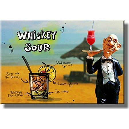 Whiskey Sour Cocktail Recipe Picture on Stretched Canvas, Wall Art Decor, Ready to (Best Whiskey Sour Recipe)