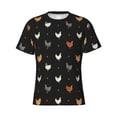 thumbnail image 4 of Vsdgher Funny Chicken Print Men's Dry Fit Mesh Athletic Shirts Moisture Wicking Tennis T-Shirt Tops, 4 of 9