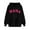Black, variant on Hueook Boho Tops for Women Printed Off Shoulder Sleeves Long Sleeved Hooded Sweatshirt White 2X