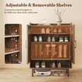 thumbnail image 6 of Alden Design 5-Tier Country Style Shoe Cabinet with Barn Inspired Doors, Rustic Brown, 6 of 10
