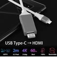 thumbnail image 5 of USB-C/PD 4k HDMI Cable Compatible with Google Chromebook/PixelBook Go/Pixel Slate with Full 2160p@30Hz, 6Ft/2M Cable [White, Thunderbolt 3 Compatible], 5 of 8