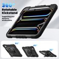 thumbnail image 5 of Case for iPad Pro 11 Inch (M4 2024/M5 2025) with Screen Protector, 360 Degree Rotating Kickstand Hand Strap Heavy Duty Shockproof Cover with Shoulder Strap, Black, 5 of 7