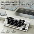 thumbnail image 3 of ATTACK SHARK X86 75% Wireless Gasket Mechanical Keyboard with Knob, CNC Aluminum Turd, 3 Mode Connectivity,82 Key Hot Swappable,Custom Linear Switches RGB Gaming Keyboard for Win/Mac/Linux-Milk White, 3 of 10