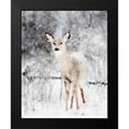 thumbnail image 2 of Bluebird Barn 15x18 Black Modern Framed Museum Art Print Titled - Deer in Winter Forest, 2 of 5
