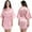 Pink, variant on Kimono Robe for Women New Short Solid Color Bathrobe Fashion V-Neck Open Front Morning Robe S-3XL