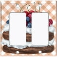 thumbnail image 2 of Metal Light Switch Wall Plate Outlet Cover (Layered Chocolate Berry Cherry Whipped Cream Cake - Double Rocker), 2 of 2