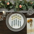 thumbnail image 5 of Efavormart 24 Pack | 6" Gold / Hunter Emerald Green Glittered European Style Plastic Forks With Roman Column Handle, Disposable Utensil, 5 of 11