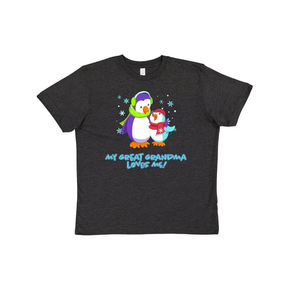 Inktastic My Great Grandma Loves Me Cute Penguins Youth T-Shirt