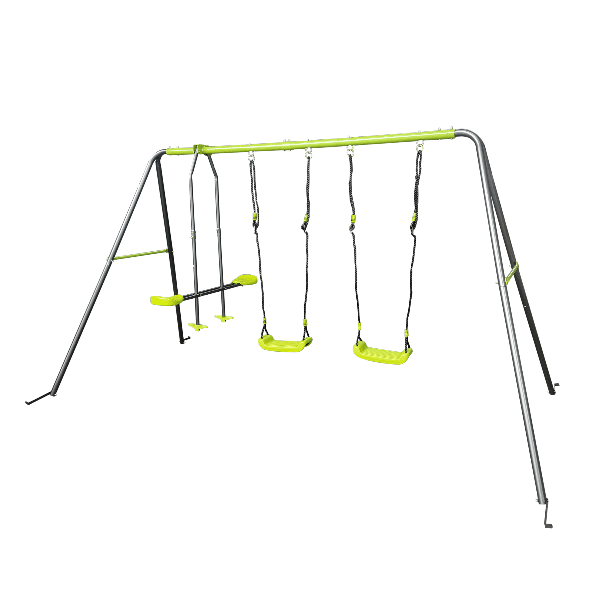 Interesting Swingset with Plastic Safe Swing Set,3 Seat Metal Swing Set,440lbs for Outdoor Playground for Age 3+