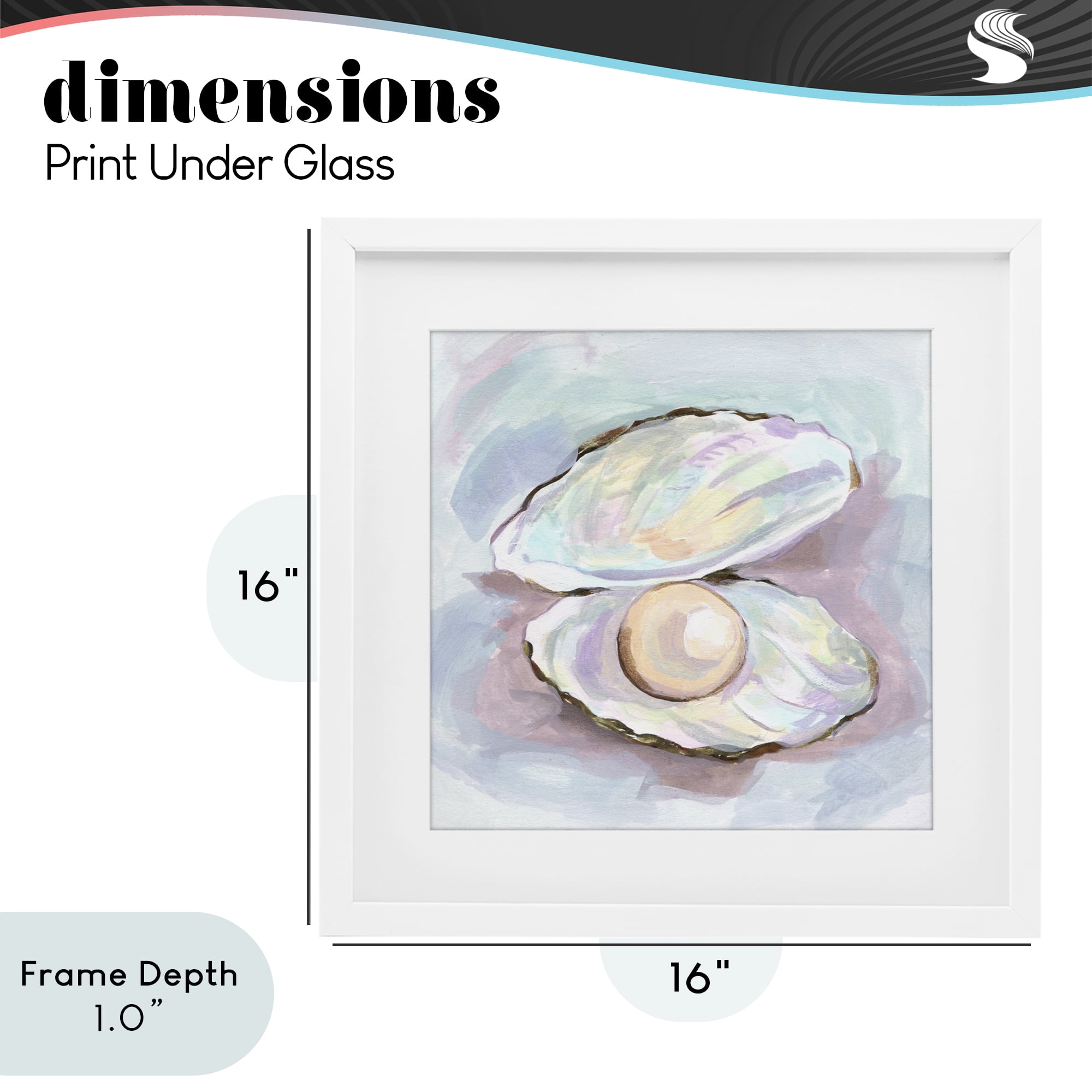 Stupell Industries Silent Opal Clam Pearl White Framed Print Under Glass, design by Melissa Wang