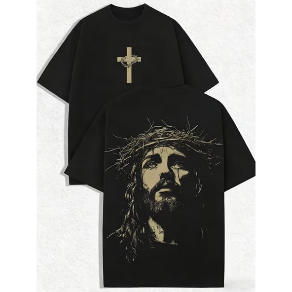 Casual Christian Cross Graphic Vintage Grunge Y2k Cotton Men's Women's Unisex T-Shirt