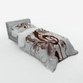 thumbnail image 2 of Ambesonne Music Bedding Set 3 Pcs, Floral Design with Birds, Twin XL, Chestnut Brown White, 2 of 2