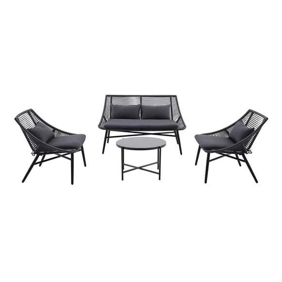 Sala Exterior Mainstays Juego de 4 Piezas Color Negro