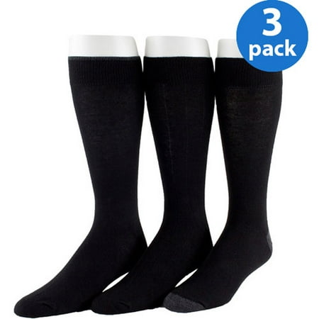 Men's Cotton Flat Knit Socks 3-Pack (Best Dress Socks For Sweaty Feet)