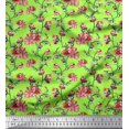 thumbnail image 1 of Soimoi Crepe Silk Fabric Leaves & Peony Floral Print Fabric by the Yard 42 Inch Wide, 1 of 1