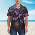 thumbnail image 2 of Honeii Ornate Purple Floral Vase Print Men’s Hawaiian Shirt,Classic Button-Down Short Sleeve Shirt, for Beach, Vacation, and Outdoor Activities,3X-Large, 2 of 7