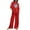 Red, variant on YABCSAZ Summer Outfits for Women Short Sleeve Casual Loose Printed Tops and Solid Color Drawstring Wide Leg Pants Athletic Sportswear 2 Piece Outfits
