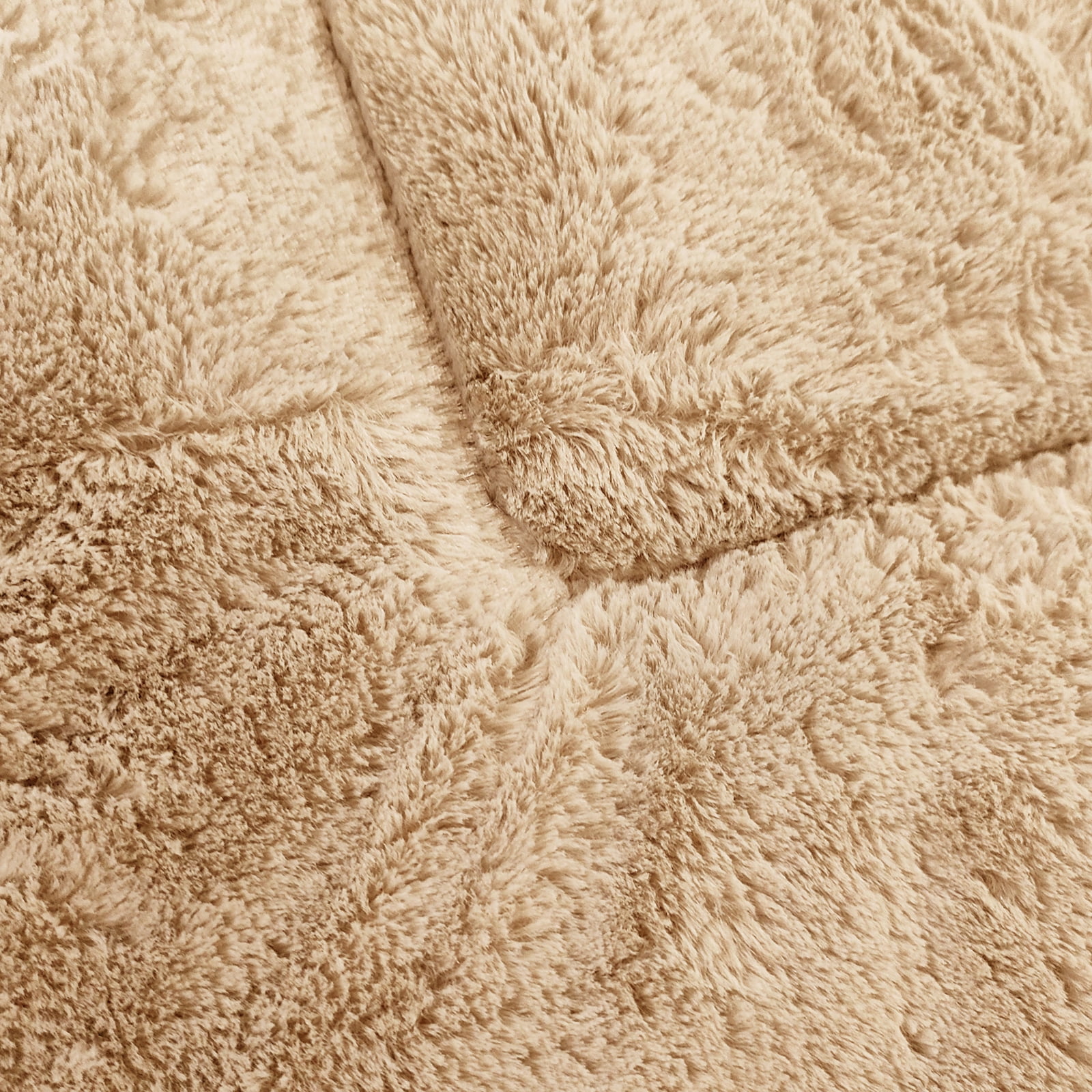MERITLIFE Plush Washable Dog Bed Ultra Soft Dog Crate Mat Kennel Pad,Anti-Slip Pet Sleeping Bed for Small Medium Large Dogs,Beige 48" x 30"