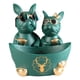 thumbnail image 3 of Estatuas de bulldog, figuras decorativas, regalo francés, estatuas de superficie, frasco, perro genial Verde, 3 of 9