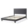 thumbnail image 3 of Lammaloe King Size Platform Bed Frame with Horizontal Channel Upholstered Headboard, Grey, King, 3 of 9