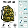 thumbnail image 6 of Black Sunflower Backpack for School,Cute School Bag,Schoolbag with Adjustable Shoulder Straps & Padded Back,15.3"x11"x7.1".﻿, 6 of 6