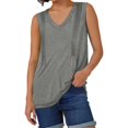 thumbnail image 5 of MESSUEN Sleeveless Tops Women Tank Tops Loose Fit V-neck Raglan Pleated Tank Tops for 2024 Loose Fit V Neck Tops Flowy Womens Shirts Dressy Casual Womens Summer Tops Dressy Casual Gray M, 5 of 5