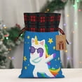 thumbnail image 5 of Yiaed Cool Unicorn Star Golden Print Christmas Small Burlap Bags with Drawstring, Burlap Gift Bags Christmas Linen Treat Sacks Gift Wrapping Bags Xmas Holiday Party-Black, 5 of 8