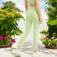 thumbnail image 5 of High Waist Seamless Full-Length Leggings with Stretchy Comfort Fit- Small, Green, 5 of 6